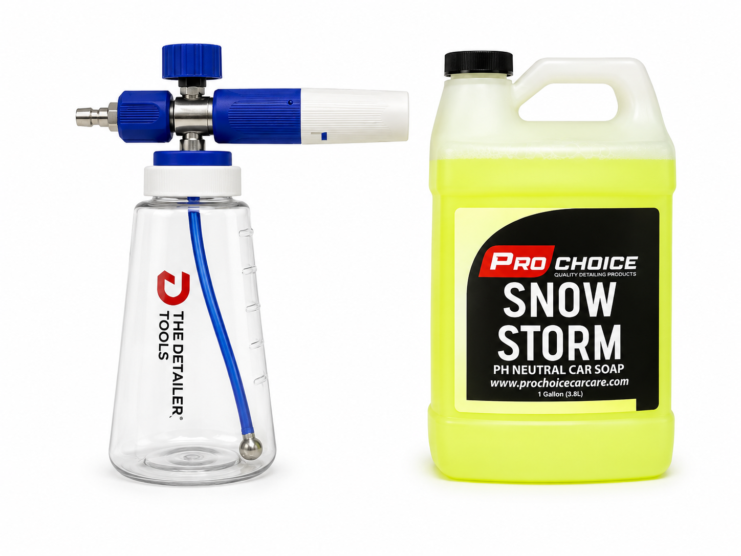 The Detailer Tools Foam Cannon + Pro Choice Snow Storm (1 Gallon)