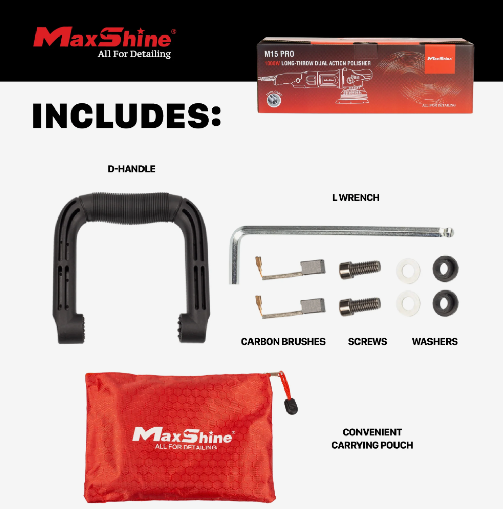 DUAL ACTION ORBITAL POLISHER | M15 PRO - 5IN PLATE, 15MM THROW, 1000W